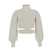 Andrea Adamo Stilren Cropped Sweater Beige, Dam