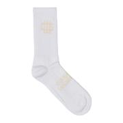 Garment Workshop Logo Socks i 001 White, Herr