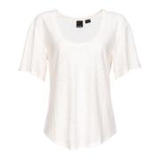 PINKO Vit T-shirt med Love Birds broderi White, Dam