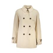 Tommy Hilfiger Beige Bomull Trenchcoat med Justerbara Manschetter Beig...