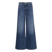 Ichi Blå Bomull Bootcut Jeans Blue, Dam