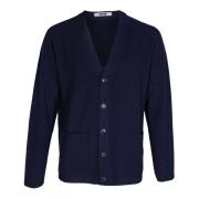 Mauro Grifoni Herr ull cardigan med knappar och fickor Blue, Herr