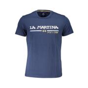 La Martina Bl Bomull Herr T-shirt Avslappnad Blue, Herr