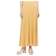 TotêMe Stretch-Jersey Maxi Kjol Panelkonstruktion Yellow, Dam