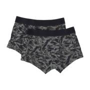 Alpha Industries Mörkgrön/Svart Grafisk Boxershorts 2-Pack Gray, Herr