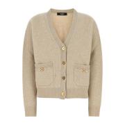 Versace Beige Ullblandning Kofta Beige, Dam