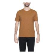 Liu Jo Brun Bomull T-shirt Kort Ärm Brown, Herr