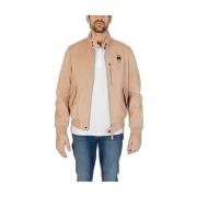 Blauer Beige Läder Herrjacka Vår/Sommar Kollektion Beige, Herr