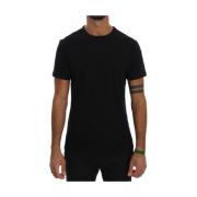 Daniele Alessandrini Klassisk Svart Bomull Crewneck T-Shirt Black, Her...