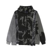 Needles Abstrakt Patchwork Hoodie Sweatshirt Gray, Herr