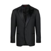 Brunello Cucinelli Svart Silk Blend Klassisk Jacka Black, Herr