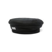 Giorgio Armani Svart Ullblandning Logo Plaque Hatt Black, Dam