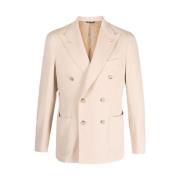 Gabo Napoli Dubbelknäppt kamelhårsblazer Beige, Herr