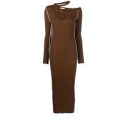 Julfer Midi Dresses Brown, Dam