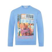 JW Anderson Blå Grafiskt Tryck Sweatshirt Blue, Herr