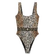 Versace Beige Square Neck Beachwear Underwear Multicolor, Dam