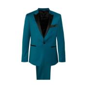 Reveres 1949 Turkos Blazer med Byxor Set Blue, Herr