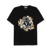 Versace Jeans Couture Svart Crew Neck Kortärmad T-shirt Black, Herr