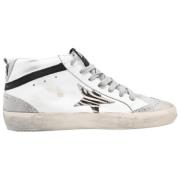 Golden Goose Vita och grå lädersneakers White, Dam