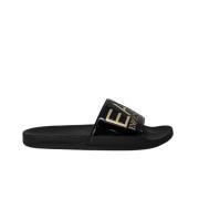 Emporio Armani EA7 Guld Polyeten Sandaler med Damsnodd Black, Dam