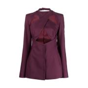 Alessandro Vigilante Plommon Lila Cut-Out Blazer Purple, Dam