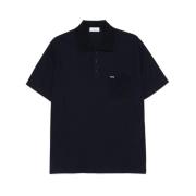 Salvatore Ferragamo Navy Blue Sweater med Logo Patch Blue, Herr