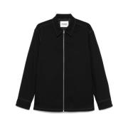 Jil Sander Svart Dragkedja Fram Skjorta Black, Herr