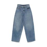 7 For All Mankind Klassiska Imperial Blue Jeans med Logo Patch Blue, D...