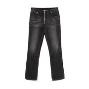 Cole Buxton Svarta Denim Jeans med Broderad Logotyp Black, Herr