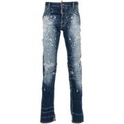 Dsquared2 Indigo Blå Distressed Skinny Jeans Blue, Herr