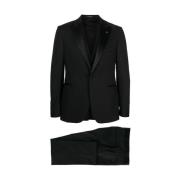 Tagliatore Slim-Fit Smoking Tredelad Kostym Black, Herr