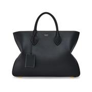 Salvatore Ferragamo Svart läder logotyp tryck bagageväska Black, Herr