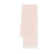 D'aniello Rosa Kashmir Stickad Fransad Wrap Pink, Dam