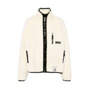 Mihara Yasuhiro Ivory Fleece Broderad Logojacka Beige, Herr