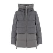 Duno Quiltad ullparka med vadderad huva Gray, Dam