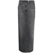 Courrèges Stonewashed Denim Kjol Gray, Dam