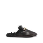 Stella McCartney Brun Faux Läder Slip-On Skor Black, Dam