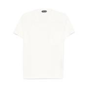 Tom Ford Vit V-ringad Bröstficka T-shirt White, Herr