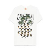 Farm Rio Grafiskt Tryck Crew Neck T-shirt White, Dam