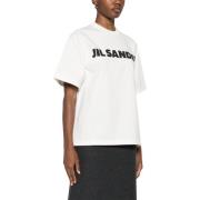 Jil Sander Vit Crew Neck T-shirt White, Dam