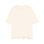 Untitled Artworks Bomull Crew Neck Logo T-shirt Beige, Herr