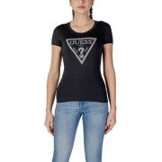 Guess Svart Bomull Dam T-shirt Black, Dam