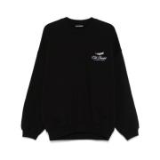 Cole Buxton Svart Bomullsweatshirt med Broderad Logotyp Black, Herr