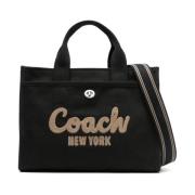 Coach Broderad canvas lasttoteväska Black, Dam