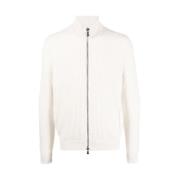 Fedeli Räfflad Kasmir Cardigan White, Herr