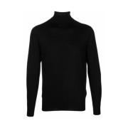 Mauro Ottaviani Svart Cashmere-Silke Roll-Neck Tröja Black, Herr