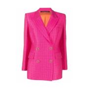 Antonino Valenti Fuchsia Rosa Jacquard Blazer Pink, Dam