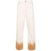 Alanui Kräm Vita Straight Leg Jeans Beige, Herr