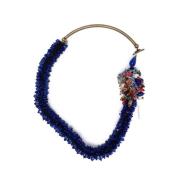 Dries Van Noten Kristall Pärlhänge Halsband Blue, Dam