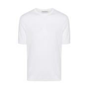 Goes Botanical Botanisk Stickad T-shirt White, Herr